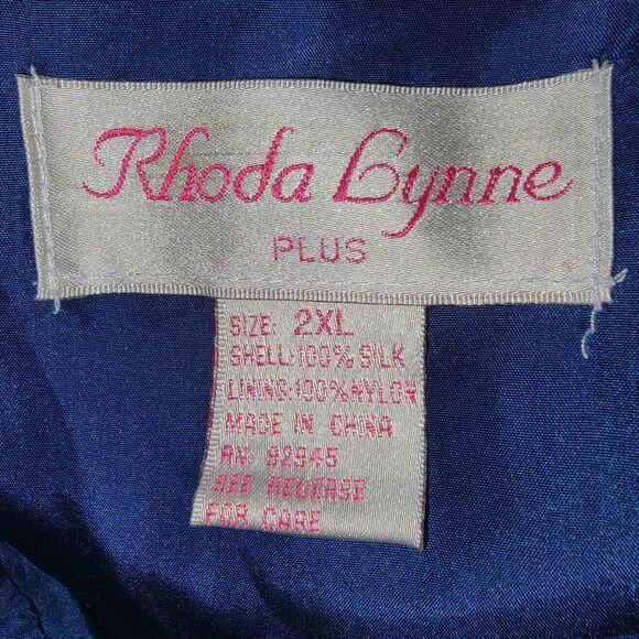 Rhoda Lynne Plus Silk 90s quilted & beaded bomber jacket size 2xl - Picture 5 of 9